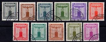 Michel Nr. 155 - 165, Dienstmarken der Partei gestempelt.